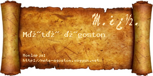 Máté Ágoston névjegykártya
