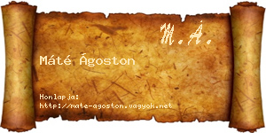Máté Ágoston névjegykártya