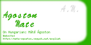 agoston mate business card